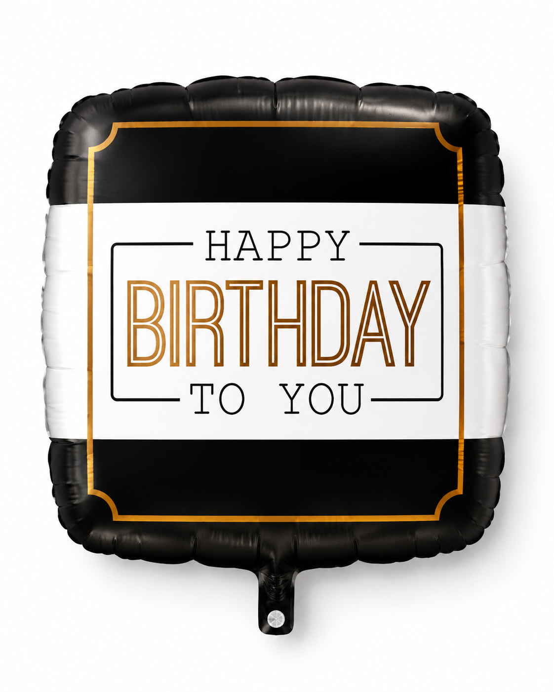 Square black birthday balloon