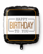 Square black birthday balloon