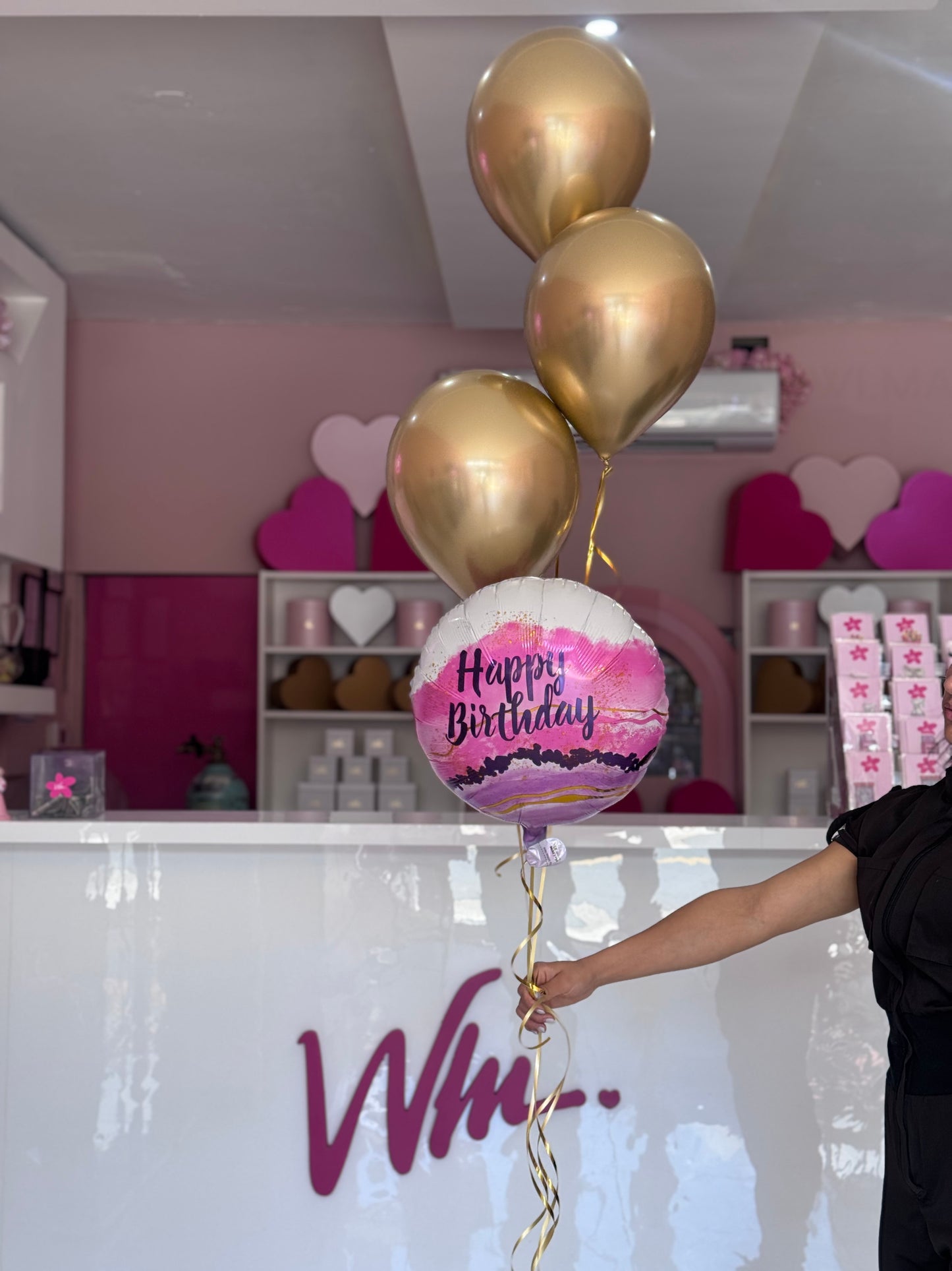 Pink Marble Balloon Bunch