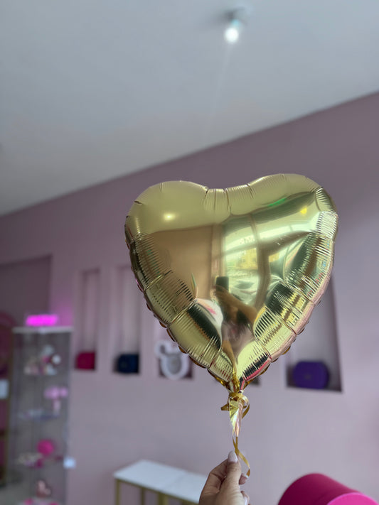 Gold Heart Helium Balloon